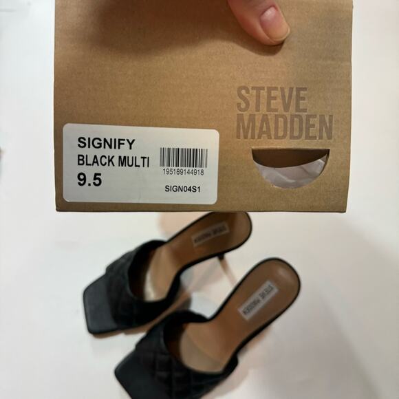 STEVE MADDEN SIGNIFY BLACK Slip-on Sandals Size 9,5 - Picture 7 of 7